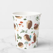 Cute Hedgehog Mushrooms Woodland Forest Animal 紙コップ (裏面)