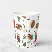 Cute Hedgehog Mushrooms Woodland Forest Animal 紙コップ (右)