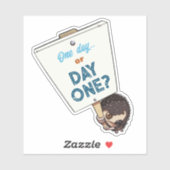 Cute Hedgehog One Day Or Day One? Motivational シール (シート)