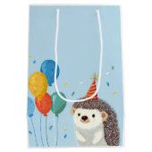 Cute Hedgehog Party Favor Gift Bags ミディアムペーパーバッグ (裏面)