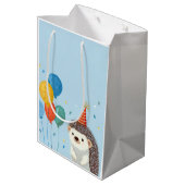 Cute Hedgehog Party Favor Gift Bags ミディアムペーパーバッグ (裏面アングル)