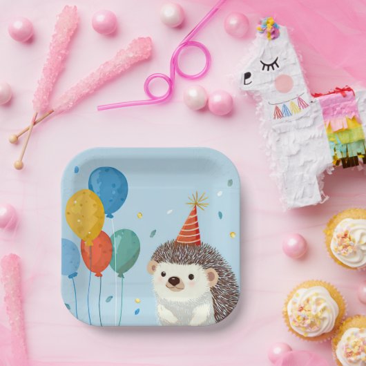 Cute Hedgehog Party Paper Plates ペーパープレート (パーティー)