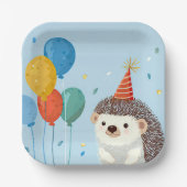 Cute Hedgehog Party Paper Plates ペーパープレート (正面)