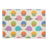 Cute Hedgehog Pattern on Cream 枕カバー (正面)