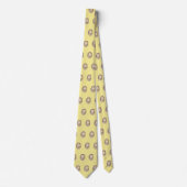 Cute hedgehog pattern yellow father's day tie ネクタイ (正面)