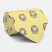 Cute hedgehog pattern yellow father's day tie ネクタイ (ロール)