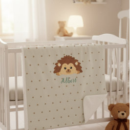 Cute Hedgehog Personalized Baby Blanket シェルパブランケット