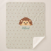 Cute Hedgehog Personalized Baby Blanket シェルパブランケット (正面)