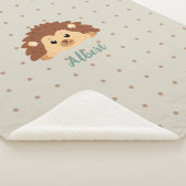Cute Hedgehog Personalized Baby Blanket シェルパブランケット (3/4)