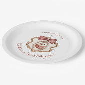 Cute Hedgehog Reading Book Baby Shower Paper Plate ペーパープレート (アングル)
