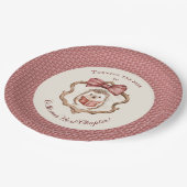 Cute Hedgehog Reading Book Baby Shower Paper Plate ペーパープレート (アングル)