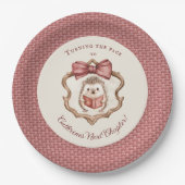 Cute Hedgehog Reading Book Baby Shower Paper Plate ペーパープレート (正面)