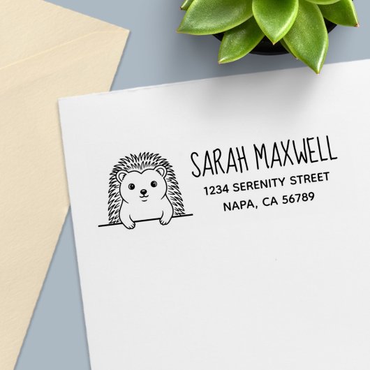 Cute Hedgehog Return Address セルフインキングスタンプ