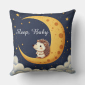 Cute Hedgehog Sitting On A Crescent Moon クッション (裏面)
