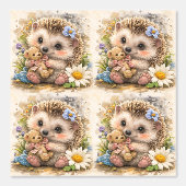 Cute Hedgehog Teddy Bear Pattern Wallpaper 壁紙 (正面)