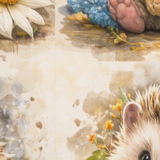 Cute Hedgehog Teddy Bear Pattern Wallpaper 壁紙 (縫い目)