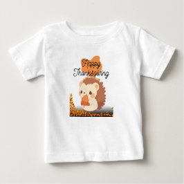Cute Hedgehog Thanksgiving Tee Baby ベビーTシャツ
