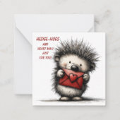 Cute Hedgehog Valentine Card  ノートカード (正面)