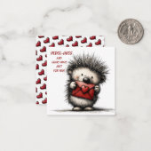 Cute Hedgehog Valentine Card  ノートカード (正面/裏面インサイチュ)