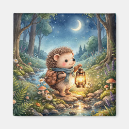 Cute Hedgehog With Lantern Fridge マグネット