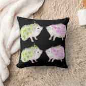 Cute Hedgehogs Throw Pillow クッション (ブランケット)