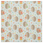 Cute Hedgehogs with Little Leaves blue ファブリック (見本)