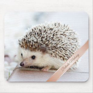 Cute Hedgehoog Monogram マウスパッド
