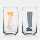 Cute Height Difference Couple Drinkware Set ガラス缶 (裏面)