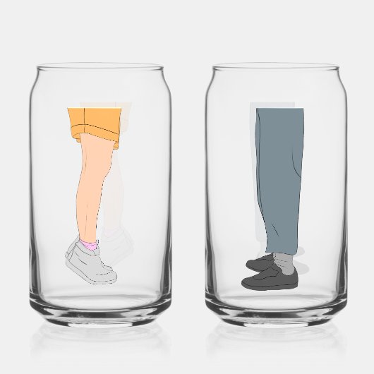Cute Height Difference Couple Drinkware Set ガラス缶 (裏面)