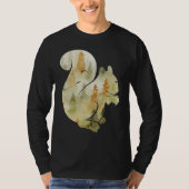 Cute Hello Fall Squirrel Autumn Animal Leaf Tシャツ (正面)