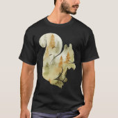 Cute Hello Fall Squirrel Autumn  Animal Leaf Tシャツ (正面)
