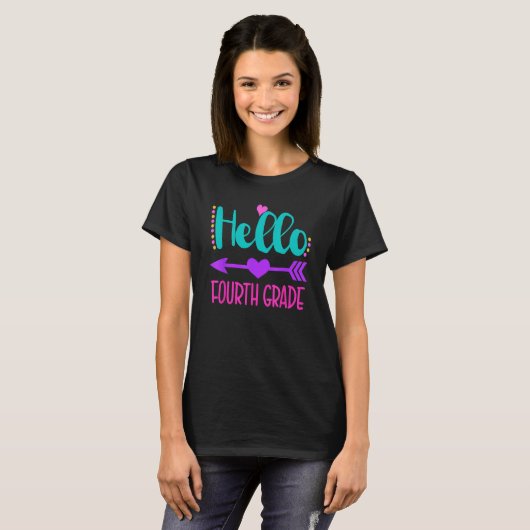 Cute Hello Fourth Grade 4th Grade Back To School G Tシャツ (正面フル)