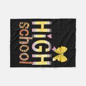 Cute Hello High School Animal Print Teacher Back T フリースブランケット (正面(横))