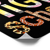 Cute Hello High School Animal Print Teacher Back T ポスター (角)