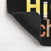 Cute Hello High School Animal Print Teacher Back T マウスパッド (コーナー)