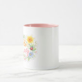 Cute Hello Spring Floral Mug | Customizable マグカップ (中央)