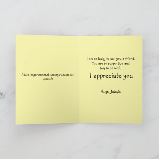 Cute Helpful Frog and Beaver Forest Friendship カード (内部)