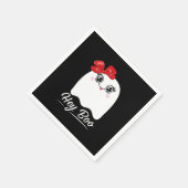 Cute Hey Boo Halloween Design スタンダードカクテルナプキン (角)