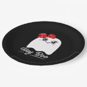 Cute Hey Boo Halloween Design ペーパープレート (アングル)