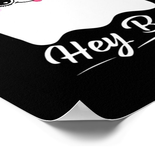 Cute Hey Boo Halloween Design ポスター (角)