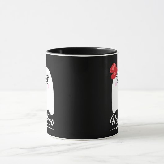 Cute Hey Boo Halloween Design マグカップ (中央)