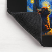 Cute Highland Baby Cow Graphic Van Gogh Style Star マウスパッド (コーナー)