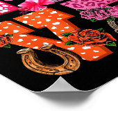 Cute Highland Cow And Nk Heart Valentines Day Love ポスター (角)