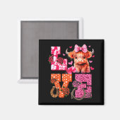 Cute Highland Cow And Nk Heart Valentines Day Love マグネット (正面/裏面)