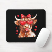 Cute Highland Cow Candy Cane Heart Valentines Day  マウスパッド (マウス)