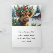 Cute Highland Cow Christmas Folded Holiday Card シーズンカード (内部)
