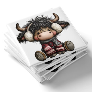 Cute Highland Cow Christmas Magnet マグネット