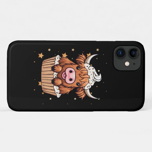 Cute Highland Cow Cupcake Case-Mate iPhoneケース (裏面(横))