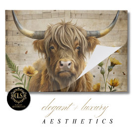 Cute Highland Cow Decorative Decoupage Art Paper ペーパーパッド