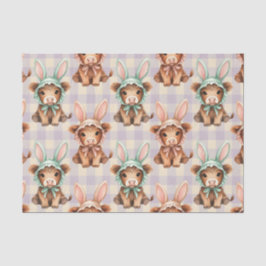 Cute Highland Cow Easter Bunny Bonnets in Pastel 薄葉紙